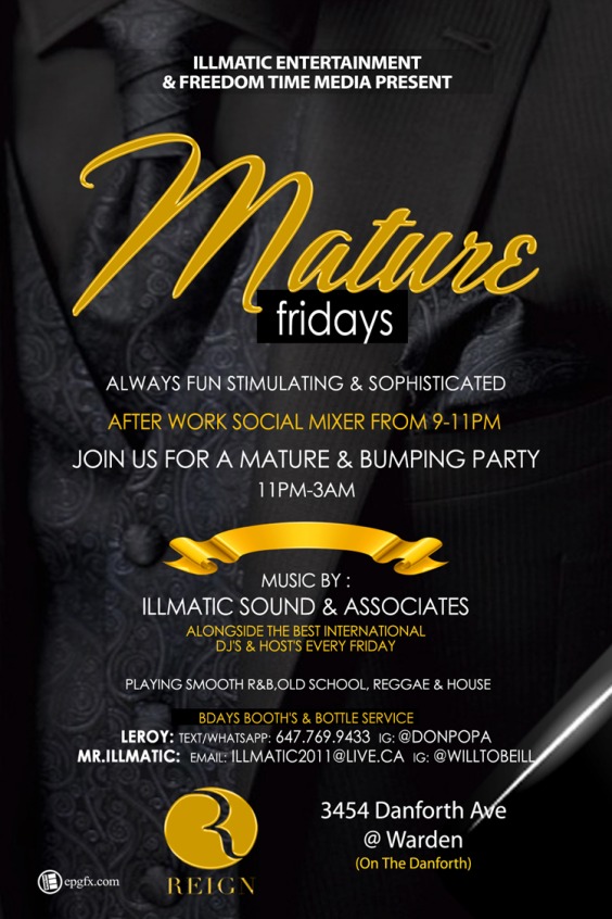 MATURE FRIDAYS@ REIGN LOUNGE